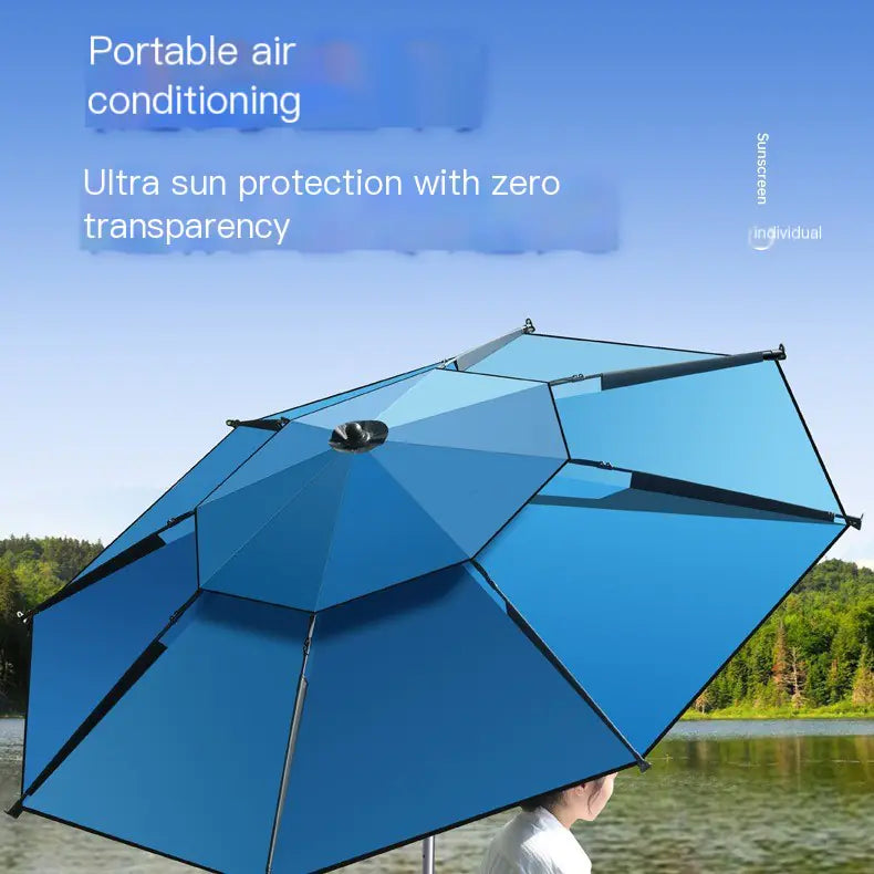 Reinforced Metal Fishing Umbrella with Black Coating